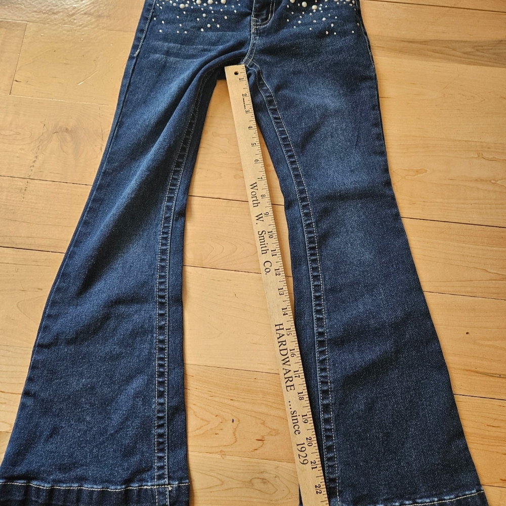 Girls 1st Kiss 💋Blue Jeans with Pearl Embellishments - Picture 3 of 8